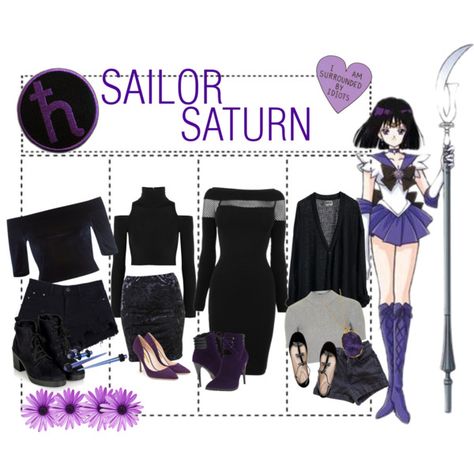 Sailor Saturn by clumsycinderella2992 on Polyvore featuring moda, GUESS by Marciano, Donna Karan, River Island, Topshop, American Apparel, C Label, ChloÃ©, Rupert Sanderson and Panacea Sailor Saturn Outfit, Saturn Inspired Outfit, Saturn Outfit, Anime Bounding, Professional Casual Outfit, Moon Outfit, Sailor Moon Collectibles, Sailor Moon Outfit, Tv Show Friends