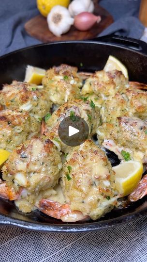 397K views · 40K reactions | Here’s how to make the most amazing Shrimp Appetizer! If you still need this Crab Stuffed Shrimp Recipe, comment “yes” and I’ll drop it in your dm! Jumbo shrimp are stuffed full of sweet crab, then baked to perfection. Drizzle with lemon sauce just before serving for added flavor and brightness! These stuffed shrimp make for a perfect seafood appetizer, and are a wonderful addition to your Feast of the Seven Fishes celebration on Christmas Eve! #shrimp #shrimprecipes #foodreels #seafood | Melissa Latin | charlotte_fashion_plate · Original audio Stuffed Shrimp With Crabmeat, Seafood Bites, Stuff Shrimp, Crab And Shrimp Recipe, Jumbo Shrimp Recipes, Feast Of The Seven Fishes, Stuffed Shrimp, Shrimp Appetizer, Charlotte Fashion