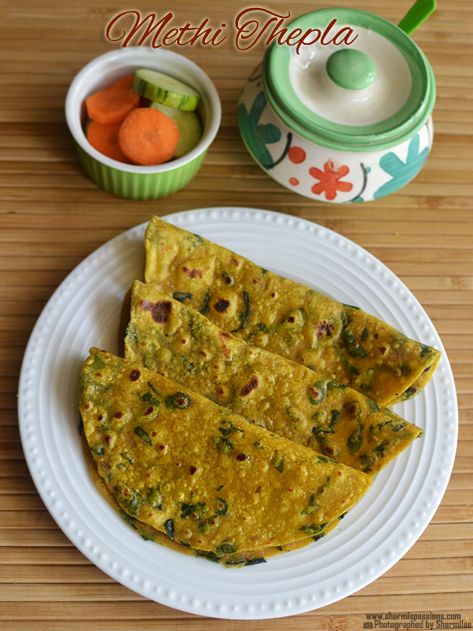 Methi Thepla Recipe Methi Chapathi Recipe, Healthy Flatbreads, Sambar Powder Recipe, Thepla Recipe, How To Cook Millet, Methi Thepla, Methi Paratha, Healthy Flatbread, Hebbars Kitchen