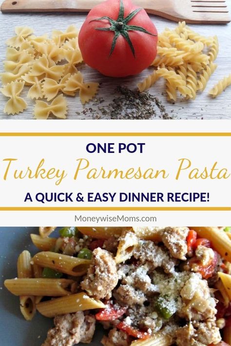 Easy recipes like this one-pot Turkey Parmesan Pasta make getting dinner on the table possible--even on busy weeknights! Add it to your meal plan rotation for a quick and easy dinner recipe. Turkey Parmesan Pasta, Fast Healthy Dinner, Kid Friendly Meals Dinner, Easy Fast Dinner Recipes, Fast Dinner Recipes, Healthy Family Dinners, Easy Dinner Recipe, Parmesan Pasta, Quick And Easy Dinner