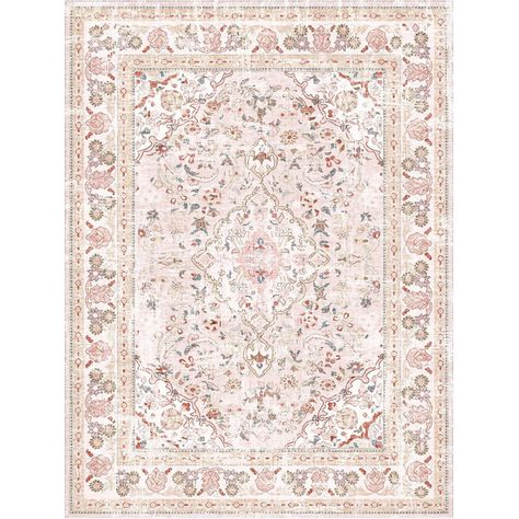 Bungalow Rose Pink Area Rugs Washable Boho Vintage Modern Neutral Small Carpet  High Traffic Rugs For Dinning Room Living Room Bedroom Girls' Room Nursery Room Non Slip | Wayfair Vintage Nursery Rug, Neutral Pink Nursery, Vintage Pink Nursery, Rugs Washable, Pink Area Rugs, Small Carpet, Pink Nursery, Pink Area Rug, Boho Vintage