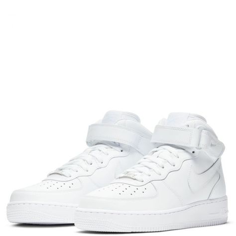 Nike Leather Sneakers, Nike Air Force High, High Cut Shoes, Air Force High, Black Air Force 1, Basketball Shop, Nike Leather, Fashion Activewear, Black And White Nikes