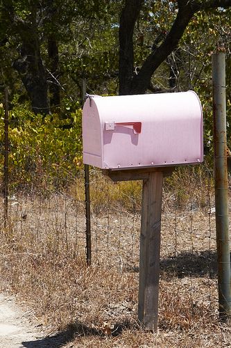 Pink Mailbox Mailbox Aesthetic, Pink Mailbox, Country Mailbox, Us Mailbox, Farm Aesthetic, Pink Obsession, Letter Boxes, Mail Boxes, Pink Stuff