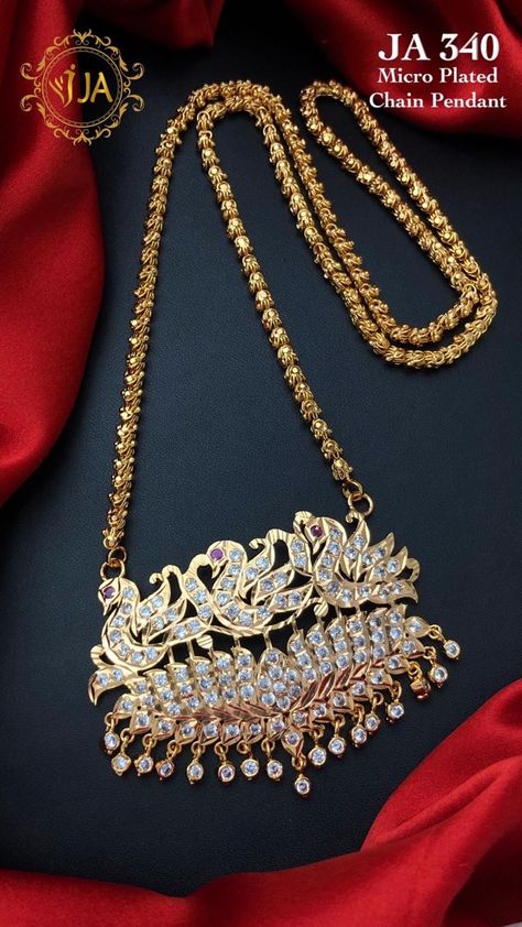 Chain And Pendant Gold Indian, Lakshmi Dollar Chain, Stone Dollar Chain Gold Indian, Pathakkam Necklace, Dollar Chain Designs, Jigini Lockets, Dollar Chain Gold Indian, Rudraksha Pendant, Dollar Chain