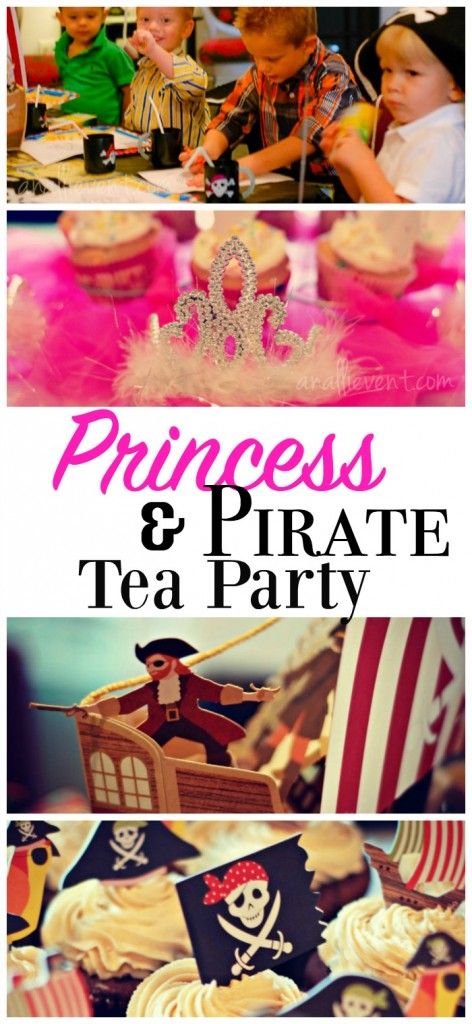 Ahoy, mates! It's a Princess & Pirate Back to School Party, with a treasure hunt that all kids will enjoy! Included is a time line and menu! Pirate And Princess Party Ideas, Pirate And Pixie Birthday Party, Princess And Pirate Party, Princess Pirate Party, Pirate Tea Party, Pirates And Princess Party, Princess And Pirates Birthday Party, Dress For Tea Party, Princess Party Snacks