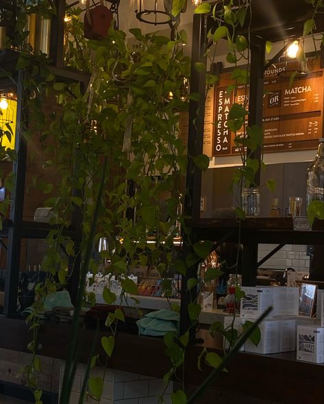 Coffee Shop Au Aesthetic, Plant Cafe Aesthetic, Dc Shifting, Plant Coffee Shop, Plant Store Aesthetic, Wallpaper Coffee Shop, Plant Shop Aesthetic, Green Coffee Shop, Interior Design Coffee Shop