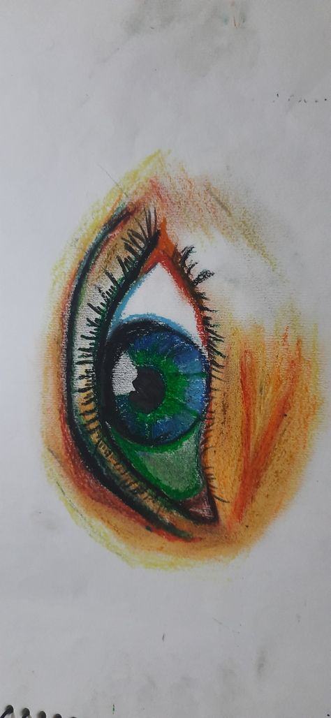 Crayon is used Crayon Sketches, Pencil Crayon Drawing, Drawing Eye, Crayon Drawings, Draw Ideas, Eye Sketch, Wax Crayons, Pencil Drawings Easy, Pencil Crayon