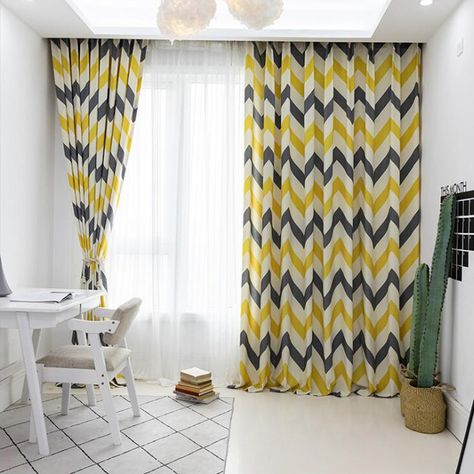 Yellow Curtains Living Room, Living Room Decor Gray, Yellow Curtains, Curtain Length, Curtains Width, Curtains For Living Room, Curtains Living, Modern Curtains, Interior Wall Design