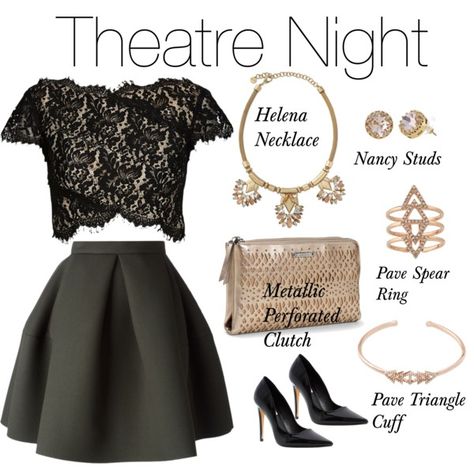 Theatre Night - Polyvore Theatre Night Outfit, Going To The Theatre Outfit, Broadway Outfit, Theatre Outfit, Perfect Night, 90s Fashion Outfits, Stunning Outfits, Night Out Dress, Going Out Dresses