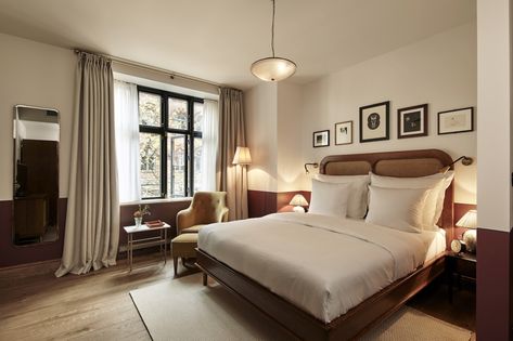 Behind the Curtain: A Former Ballet Dancer's Romantic Hotel in Copenhagen - Remodelista Copenhagen Hotel, Cane Furniture, Hotel Room Design, Luxury Boutique Hotel, Hotel Interiors, Vintage Bed, Design Hotel, Bedroom Hotel, Beds & Bed Frames