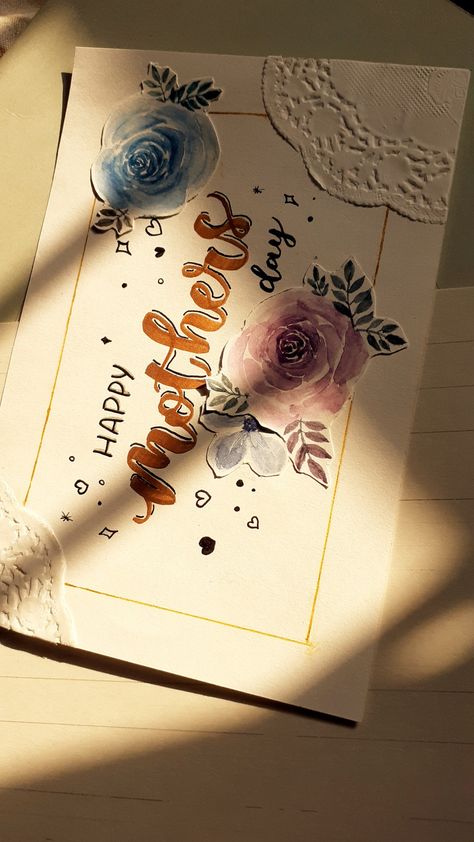 Mother's day 2022 #card #diy #mothersday #lettering #art #painting #florals Mothers Day Letter, Mother's Day Greetings, Letter Drawing, Diy Calligraphy, Faux Calligraphy, Art Aesthetics, Lettering Art, Creative Corner, Paper Crafts Diy Kids