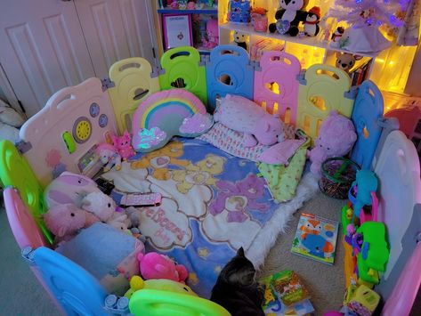 Soft Kidcore Aesthetic, Soft Kidcore, Play Pen, Puppy Time, Pet Spaces, Space Nursery, Inner Child Healing, Cute Bedroom Decor, Pretty Room