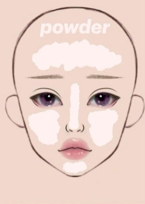 powder ⭐️ Cute Clown Makeup, Natural Makeup Look Tutorial, Makeup Face Charts, Easy Makeup Tutorial, Makeup Tut, Face Chart, Makeup Transformation, Makeup Looks Tutorial, Clown Makeup