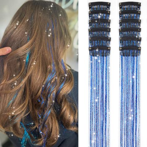 Tinsel Hair Extensions, Pastel Rainbow Hair, Tinsel Hair, Rainbow Hair Color, Hair Tinsel, Clip Design, Fairy Hair, Synthetic Hair Extensions, Festival Hair