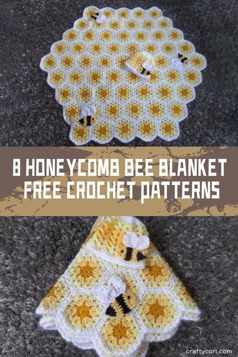 These 8 Crochet Honeycomb Bee Blanket FREE Patternsare not only fun to crochet, but they also make great gifts for family and friends #freecrochetpatterns #crochetbeeblanket Crochet Honeycomb, Bee Blanket, Crochet For Dummies, Bee Baby Blanket, Baby Bumble Bee, Easy Beginner Crochet Patterns, Crochet Sweater Pattern Free, Crochet Blanket Designs, Crochet Bee