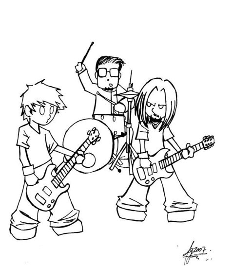 Band Drawing Reference, Band Coloring Pages, Punk Doodles, Rock Music Art, Band Drawing, Rock Drawing, Punk Drawing, Cartoons Band, Image Rock