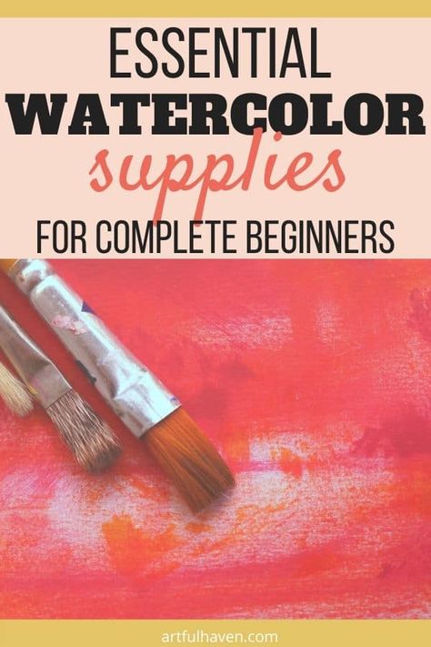 This is a list of watercolor supplies for beginners in art journaling. You'll find useful products and tips for the beginning of your watercolor journey. #artjournal #watercolor #watercolorsupplies Watercolor Supplies For Beginners, Art Journaling Supplies, Beginning Watercolor, Art Journal Backgrounds, Mindfulness Art, Basic Watercolor, Travel Art Kit, Watercolor Supplies, Travel Art Journal