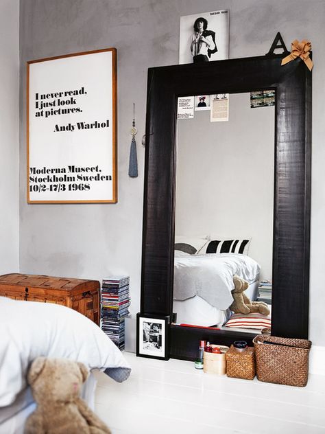 I never read, I just look at pictures (via Elleinterior.se) Large Full Length Mirror, Interiors Dream, Length Mirror, Full Length Mirror, Dream Decor, Apartment Living, How To Style, Bedroom Makeover, Ideal Home