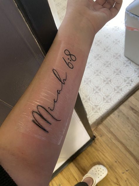 Micah Tattoo, Micah 6 8 Tattoo, Micah 6 8, Classy Tattoos, Name Tattoo, Fish Tattoos, Jesus Fish Tattoo, Tattoo Quotes, Tattoos