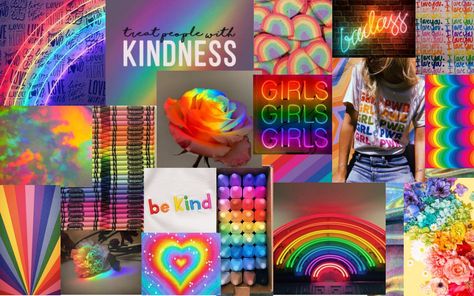 Rainbow Aesthetic Wallpaper, Aesthetic Rainbow, Rainbow Aesthetic, Aesthetic Wallpaper, Laptop, Wallpapers, Rainbow, Collage