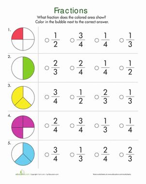 Quiz your first grader on her knowledge of fractions. She'll review simple fractions, including halves, thirds and fourths. Fraction Worksheet, Fraction Math, Simple Fractions, Fraction Activities, Fractions Worksheets, Second Grade Math, Math Fractions, School Worksheets, Homeschool Math