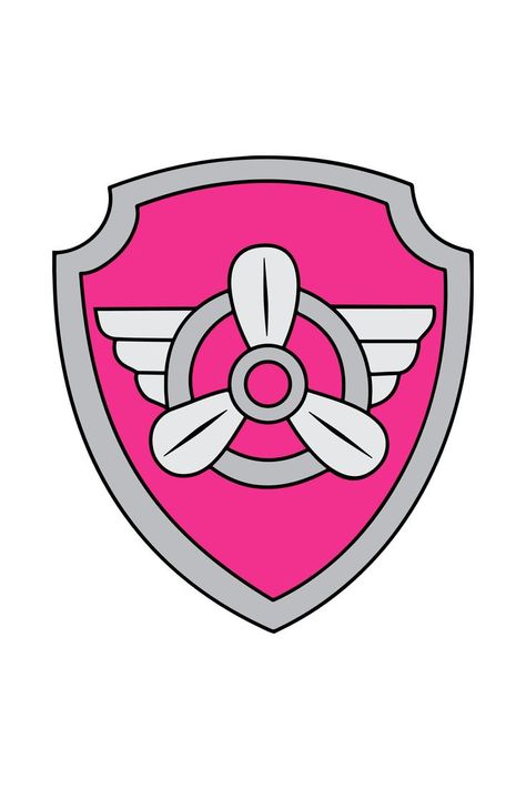 To get this FREE SVG file just save the image and run it through the free converter on svgtrace.com | Get the Skye Badge SVG cut file for free and create amazing projects with your Cricut or Silhouette machine! How To Make Badges, Paw Patrol Badge, Sky Paw Patrol, Imprimibles Paw Patrol, Skye Paw, Run It, Vinyl Labels, Step Drawing, Color Grouping