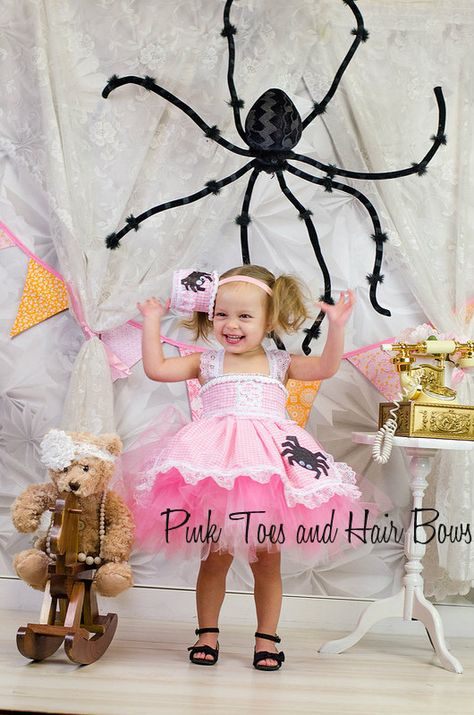 Little Miss Muffet dress Little Miss Muffet tutu by GlitterMeBaby, $75.00 Miss Muffet Costume, Little Miss Muffet Costume, Tutu Dress Costumes, Little Miss Muffet, 4t Dress, Miss Muffet, Pageant Wear, Pink Toes, How To Make Skirt