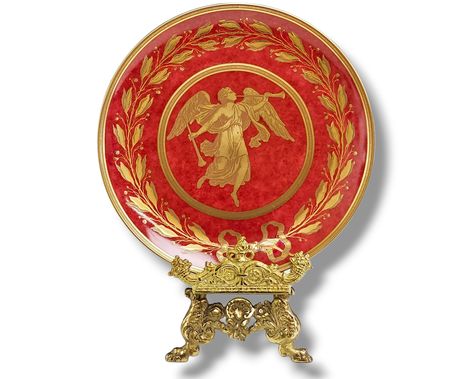 Red And Gold Color Scheme, Angel Trumpet, Gold Color Scheme, Vintage Plates, Collectable Plates, Fine Porcelain, Fine Bone China, Red And Gold, Intricate Details