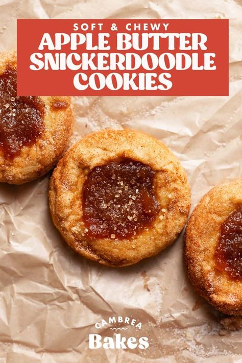 Apple Butter Snickerdoodles, Recipes With Apple Butter, Apple Butter Desserts, Apple Butter Cookies, Spiced Apple Butter, Food Basics, Fall Cookie Recipes, Apple Butter Recipe, Apple Basket