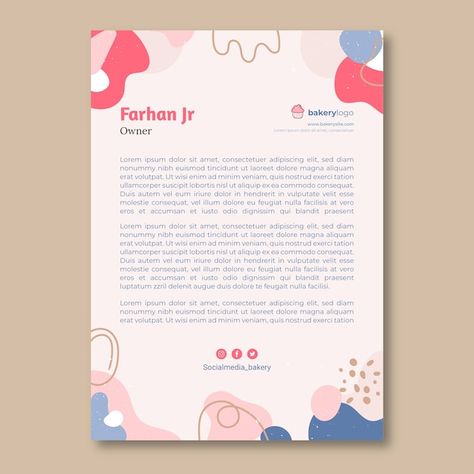 Letterhead Graphic Design, Haven Logo, Baby Logo Branding, Stationary Kit, Letter Heads, Food Label Template, Music Drawing, Business Letterhead, Cute Bakery