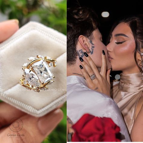 Francesca Farago Engagement Ring, Francesca Farago, Radiant Cut Moissanite Engagement Ring, Inspirational Celebrities, Radiant Cut, Bridal Set, Everyday Jewelry, Ring Ring, Ring For Women