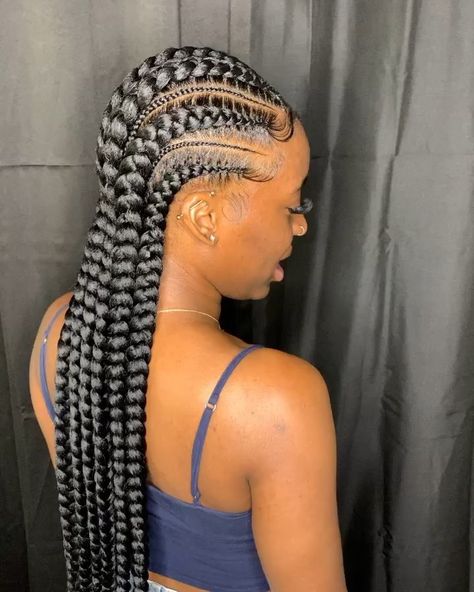 Ja’Carvis on Instagram: “🥵” Lemonade Braids Hairstyles, Cornrows Braids For Black Women, Feed In Braids Hairstyles, Goddess Braids Hairstyles, African Hair Braiding Styles, Box Braids Hairstyles For Black Women, Braided Cornrow Hairstyles, Braids Hairstyles Pictures, Feed In Braid