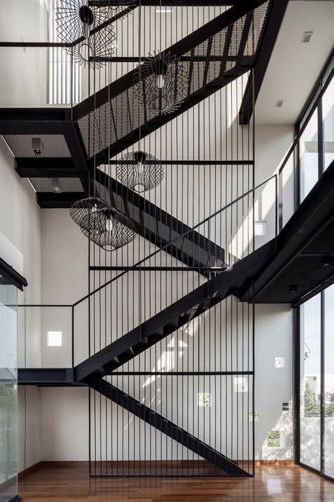 Gallery of Aperture House / Stu/D/O - 5 Stair Design, Stairway Lighting, Steel Stairs, Exterior Stairs, Metal Stairs, Basement Stairs, Stair Handrail, Lan Can, Modern Stairs