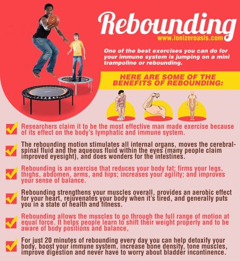 7 Benefits of a Trampoline Workout - Women Fitness Magazine Rebound Exercises, Rebounding Benefits, Rebounding Workout, Mini Trampoline Workout, Rebounder Trampoline, Rebounder Workouts, Lymph Massage, Trampoline Workout, Mini Trampoline