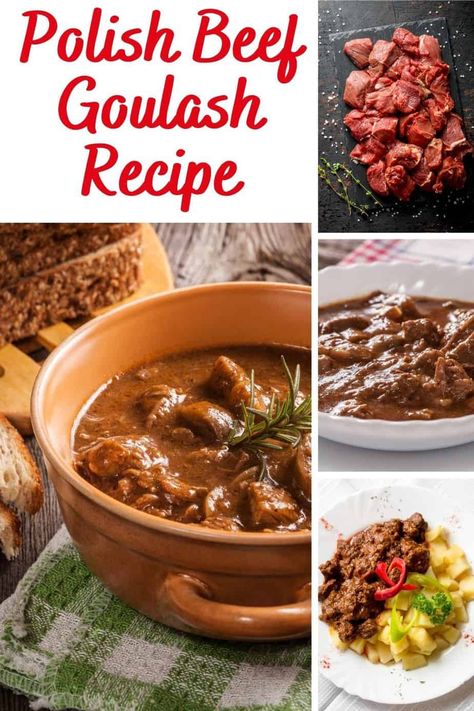 Polish Goulash, Easy Polish Recipes, Polish Food Traditional, Pork Goulash, Polish Soup, Goulash Recipe, Beef Goulash, Eastern European Recipes, Goulash Recipes