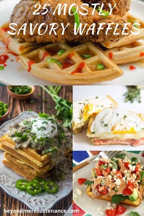 Lunch Waffle Ideas, Cool Waffle Ideas, Gourmet Waffle Ideas, Waffle Savory Recipe, Waffle Maker Dinner Recipes, Different Waffle Ideas, Vegan Waffle Maker Recipes, Waffle Dinner Recipes, Savory Waffle Sandwich