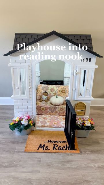 Toddler Reading Nook, Nook Bench, Reading Nook Kids, Play Couch, Twins Room, Playroom Ideas, Little Tikes, Kids Playhouse, October 21