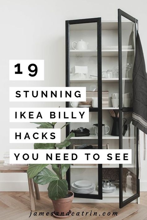 The Ikea Billy bookcase range is well known to all, but do you know the bes Ikea Billy hacks? There are so many great ways to hack the Ikea Billy bookcase to turn it into something beautiful. Hacking the Billy bookcase is an amazing way to create something stunning on a really small budget. There are tons of great hack ideas here. #ikeahacks #ikeabilly #bookcase #ikeahacking #ikeaproject #ideas Billy Regal Hack, Ikea Billy Hack, Ikea Hack Storage, Billy Ikea, Billy Bookcase Hack, Ikea Billy Bookcase Hack, Ikea Bookcase, Hacks Ikea, Easy Ikea Hack