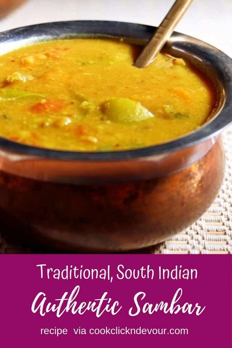 Indian Sambar Recipe, Sambhar Recipe, Sambar Recipe, Vegetarian Indian, Gluten Free Recipe, Asian Inspired Recipes, India Food, South Indian Food, Many Many