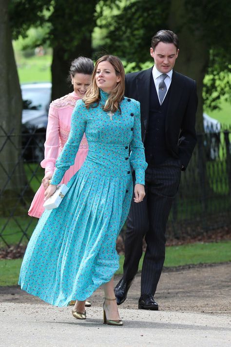 Pippa Middleton Wedding Dress, Ivory Silk Dress, Mary Katrantzou Dress, Pippas Wedding, Pippa Middleton Wedding, Prinz George, Pippa And James, Pale Blue Dresses, Middleton Wedding