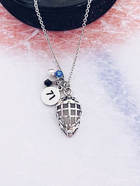 Excited to share this item from my #etsy shop: Custom Ice Hockey Goalie Charm Necklace, Personalized Ice Hockey Goalie Mask Charm Necklace, Ice Hockey Goalie Mom Gift, Hockey Goalie Mask Hockey Goalie Aesthetic, Coaches Daughter, Goalie Mom, Ice Hockey Goalie, Ice Hockey Girls, Hockey Team Gifts, Hockey Goals, Ice Hockey Sticks, Goalie Pads