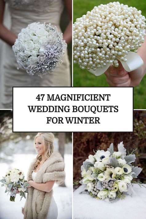 Your wedding look is not complete without a harmonious bouquet. From floral arrangements to brooch bouquets, there are various options for different tastes February Wedding Bouquet, Winter Flowers Bouquet, Small Bride Bouquets, Wedding Bouquet Alternatives, Bridal Bouquet Winter, Winter Bridal Bouquets, February Wedding, Winter Bouquet, Floral Arranging