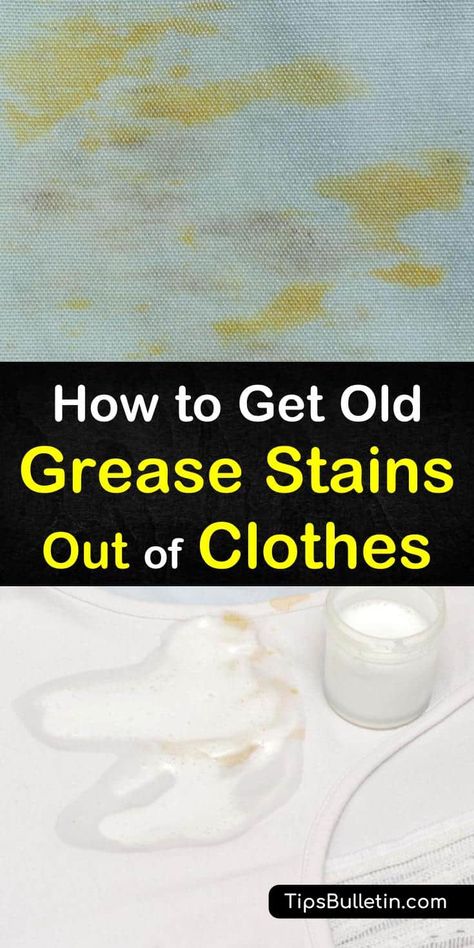 Grease Stains Out Of Clothes, Stains Out Of Clothes, Remove Grease Stain, Remove Oil Stains, Deep Cleaning Hacks, Stain On Clothes, Laundry Stains, Food Stains, Grease Stains