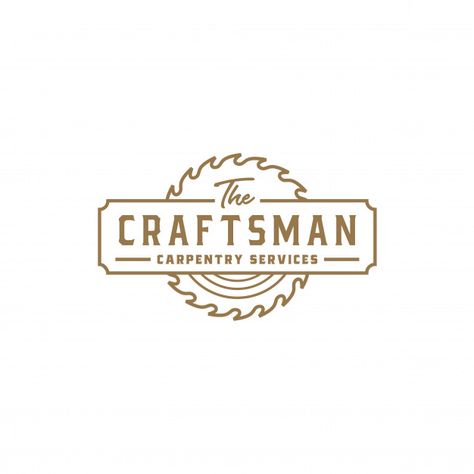 Vintage retro craftsman carpentry logo P... | Premium Vector #Freepik #vector #logo #vintage #label #wood Carpentry Logo Design, Carpentry Logo, Tool Logo Design, Wood Logo Design, Handyman Logo, Garage Logo, Tool Logo, Logo Evolution, Construction Logo Design