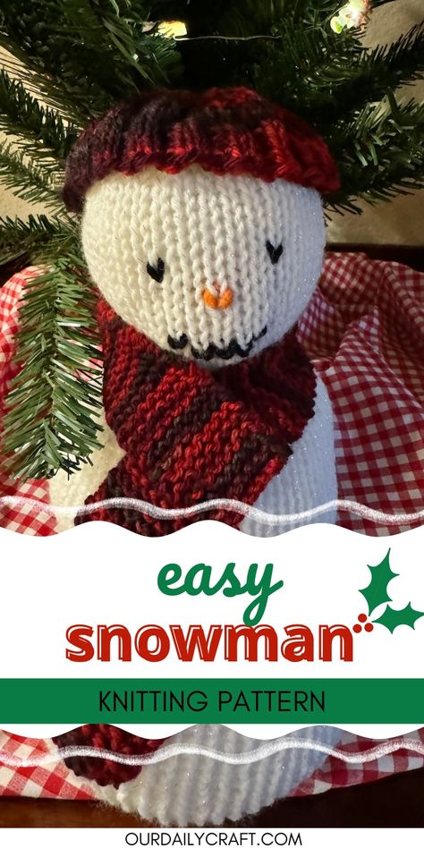 easy snowman knitting pattern Knitting Machine Snowman Pattern, Knit Snowman, Knit Hat And Scarf, Snowman Scarf, Daily Crafts, Circular Knitting Machine, Snowman Pattern, Scarf And Hat, Knitting Machine Patterns