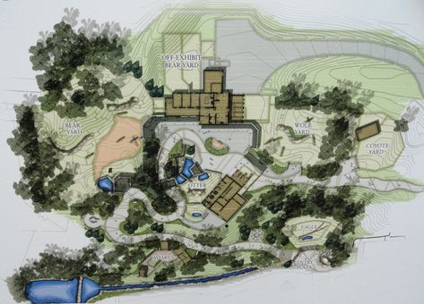 Grizzly Ridge - Final Plan Revised - ZooChat Wolf Habitat, Masterplan Design, Zoo Exhibit, Construction Fence, Zoo Map, Zoo Tycoon, Zoo Design, Zoo Project, Zoo Architecture