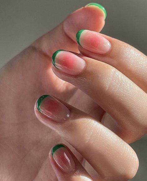 Anting Manik, Minimal Nails Art, Watermelon Nails, Hello Nails, Hippie Nails, Minimal Nails, Blush Nails, Pretty Gel Nails, Cute Gel Nails