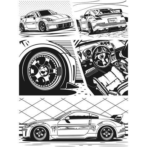 Oleg Markaryan on Instagram: “New Releases! Monochrome design "Nissan 350Z. Fragments". Scroll right. T-shirts, covers, stickers, posters - already available in my store…” Skyline R34 Wallpaper, R34 Wallpaper, Sp2 Vw, Nissan Gtr R34, Gtr R34, Jdm Wallpaper, Cool Car Drawings, Automotive Artwork, Drifting Cars