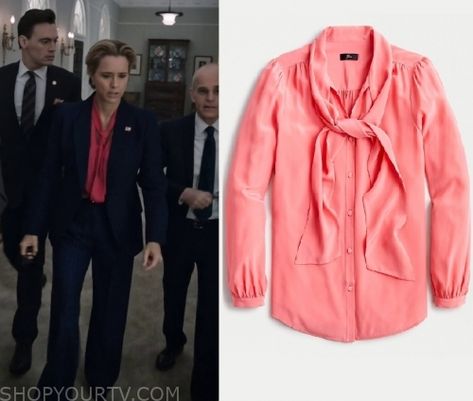 Madam Secretary Fashion, Clothes, Style and Wardrobe worn on TV Shows | Shop Your TV Madam Secretary Outfits, Secretary Fashion, Elizabeth Mccord, Neck Tie Blouse, Secretary Outfits, Madam Secretary, Worn On Tv, Clothes Style, Tie Blouse