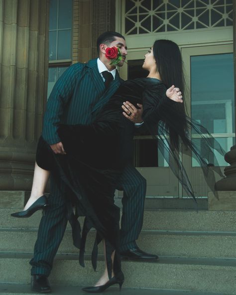 Everyone’s favorite spooky couple 🥀 #halloween #halloweenphotography #addamsfamily #morticiaaddams #gomezaddams #couplephotography #portraitphotography #elpasophotographer Adams Family Photoshoot, Spooky Couple, Gomez Addams, Halloween Photography, Morticia Addams, Adams Family, Addams Family, Couple Halloween, Family Photoshoot